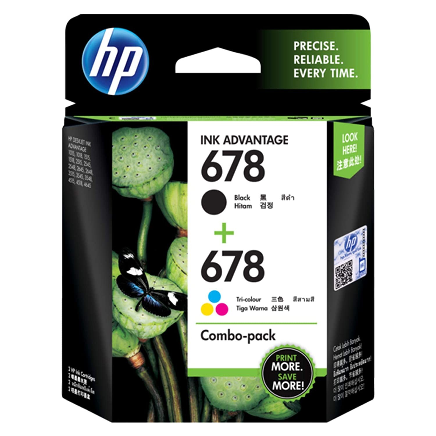 HP 678 Black & Tri-Color Original Ink Advantage Cartridges (L0S24AA)