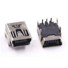 Mini USB Type B 5-Pin Female Socket Right Angle DIP Jack Connector